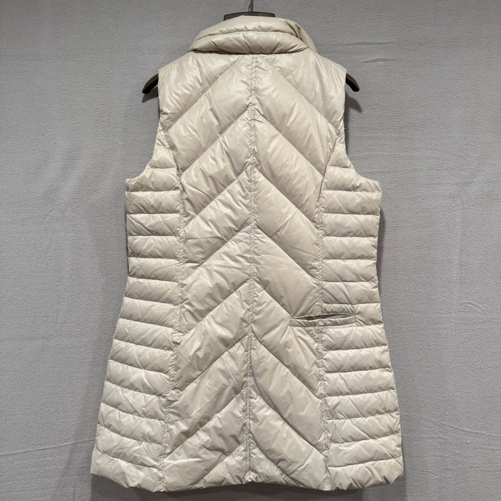 My Anorak Womens Large White Duck Down Lightweight Full Zip Cream Puffer Vest - Picture 2 of 11